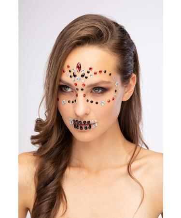 Face Jewels by Moon Terror - Festival Body Gems, SFX Crystal Makeup & Eye Glitter Stickers - Temporary Tattoo Jewels for Special Effects (Day of the Dead) - Buy Online on GoSupps.com