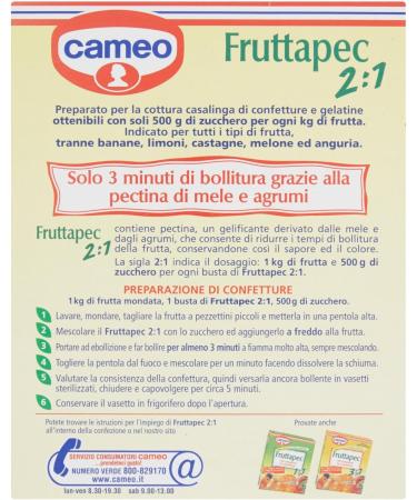 3 x Cameo Fruttapec Gusto Equilibrato prepared for homemade jam 75 g (contains 3 bags of 25 g) - Buy Online on GoSupps.com