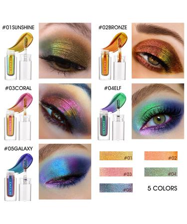 Liquid Glitter Eyeshadow | Long-Lasting Chameleon Pigment & Holographic Neon Duo Chrome - #01 Sunshine - Buy Online on GoSupps.com