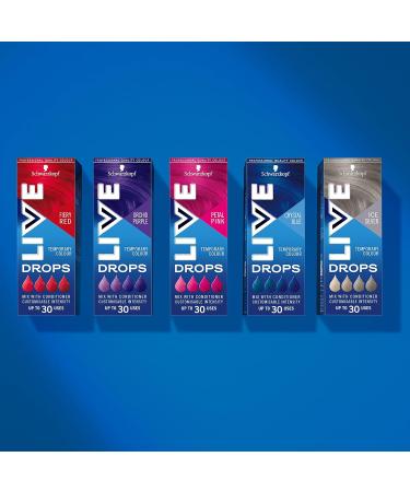 Schwarzkopf LIVE Colour Drops Vegan Semi-Permanent Blue Hair Dye - Crystal Blue 30ml | Lasts 2-12 Washes - Buy Online on GoSupps.com