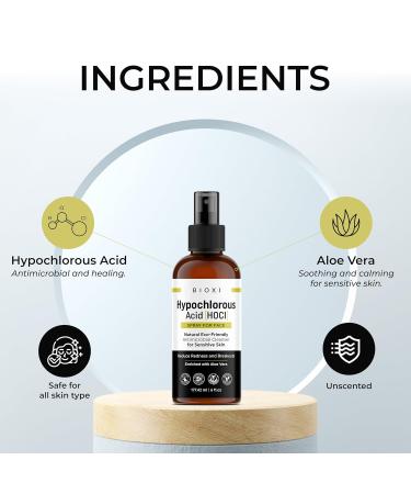 BIOXI Hypochlorous Acid (HOCI) Spray for Face - Natural Antimicrobial Cleanser for Sensitive Skin - Reduce Redness and Breakouts - Travel Size for Athletes Post Workout Adult Teenagers - Buy Online on GoSupps.com
