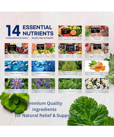 Sciatic Nerve Relief: Advanced Support Supplement for Sciatica Potent Alpha Lipoic Acid & Turmeric & Herbal Relief Ingredients Made in USA, 120 Capsules (120 Count (Pack of 1), Unflavored) Unflavored 120 Count (Pack of 1) - Buy Online on GoSupps.com