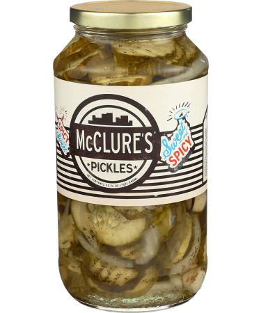 McClure's Sweet and Spicy Pickles (Chip Cut) - 32 oz - Crunchy and Delicious - Buy Online on GoSupps.com