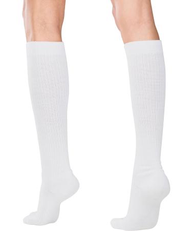 Truform Compression Socks for Women - 10-20 mmHg Knee High Gym Socks (2 Pairs) in White | Support & Comfort - Buy Online on GoSupps.com