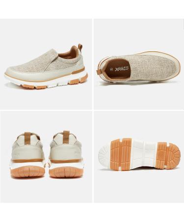 XPACS Men's Casual Arch Support Walking Shoes - Comfortable Loafers for Plantar Fasciitis Relief - Orthopedic Fashion Sneakers for Heel Pain - Beige, Size 10.5 W4 - Buy Online on GoSupps.com