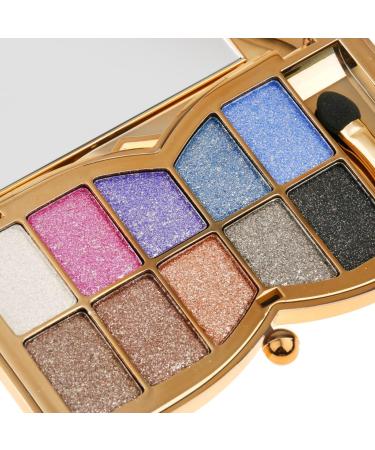 jojomis 10 Colors Fashion Glitter Diamond Eyeshadow Palette + Double Ended Makeup Brush - 4# - Buy Online on GoSupps.com