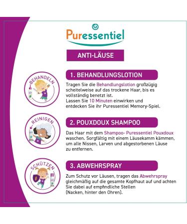 Puretiole Anti-Lice Set: 100ml Lotion 200ml Poudoux Shampoo & Memory Game - 100% Natural Fast-Acting Lice Removal - Buy Online on GoSupps.com