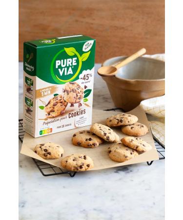 Pure Via - Pr paration pour Cookies aux p pites de chocolat - Faible teneur en sucre Sans Colorants Sans Conservateurs | 305g - Buy Online on GoSupps.com