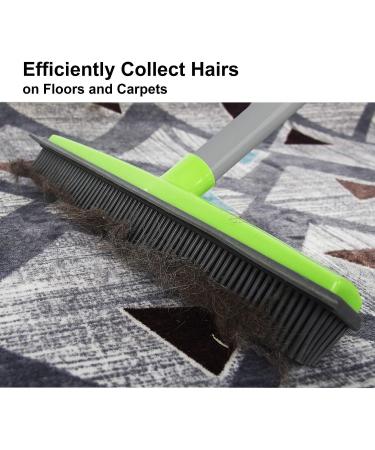 LandHope 59 Push Broom with Rubber Bristles | Long Handle Sweeper for Pet Hair, Carpet, Hardwood, and Tile | Water Resistant Squeegee Edge | Non Scratch Bristles | Multi Segment Handle - Buy Online on GoSupps.com