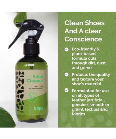 Kaps Shoe Cleaner | Eco-Friendly Plant-Based Biodegradable Cleaning Liquid For Footwear and Accessories | Leather and Fabric Shoe Cleaner 200ml | Made in Europe - Buy Online on GoSupps.com
