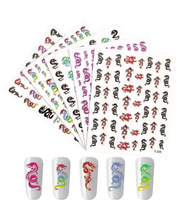 Dragon Nail Design Stickers - 3D Self-Adhesive Decals for Fingernails - Manicure Decorations - Buy Online on GoSupps.com
