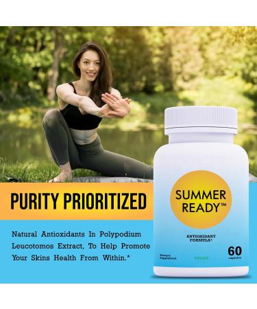 Summer Ready Skin Care Supplement Capsules - Nicotinamide/Niacinamide/Niacin 500mg (Vitamin B3) and Polypodium Leucotomos (Fern Extract) 480mg Antioxidant Rich Formula - Buy Online on GoSupps.com