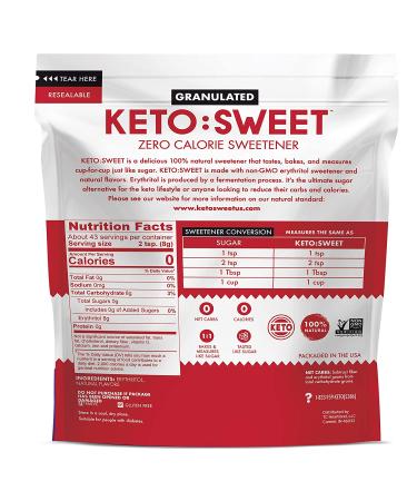 Keto Sweet: 100% Natural Erythritol Granulated & Confectioner Baking Combo Pack - 12oz (Pack of 2) - Buy Online on GoSupps.com