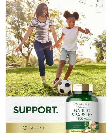 Carlyle Odorless Garlic & Parsley 1800mg Softgels - 250 Count | Non-GMO & Gluten Free - Buy Online on GoSupps.com