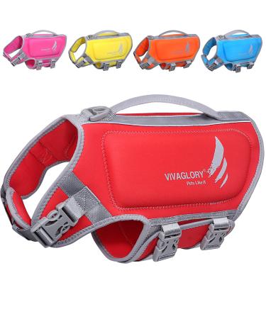 Vivaglory Light lifeguard for dogs pets lifesaver skin-friendly neoprene for puppies Small dogs dog swimming vests with D-ring & quick closure red XS: 41-51cm (chest circumference) red - Buy Online on GoSupps.com