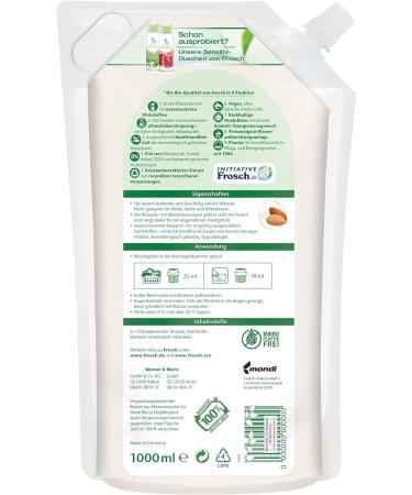 Frosch Almond Milk Sensitive Softener - Vegan Laundry Care 1000ml (40 Washes) | Eco-friendly Fabric Softener for Soft Laundry - International Shipping Available - Buy Online on GoSupps.com