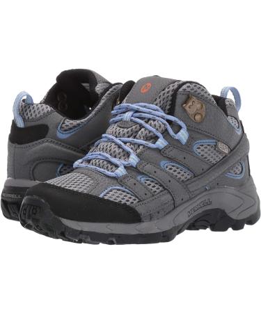Merrell Kids Moab 2 Mid WTRPF Hiking Boot - Big Kid (8-12 Years) - Grey/Periwinkle - Buy Online on GoSupps.com
