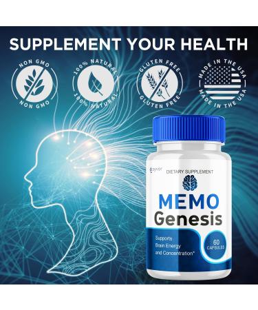 (2 Pack) Memo Genesis Capsules Official Memogenesis Brain Health Support Pills with All Natural Ingredients Advanced Brain Energy Supplement with Max Strength Vitamins for Women & Men (120 Capsules) - Buy Online on GoSupps.com