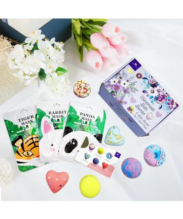 Bath Bombs 9-Piece Set with Shea Butter & Face Sheet Masks - Perfect Gift for Women, Kids, Birthdays, Holidays - Buy Online on GoSupps.com