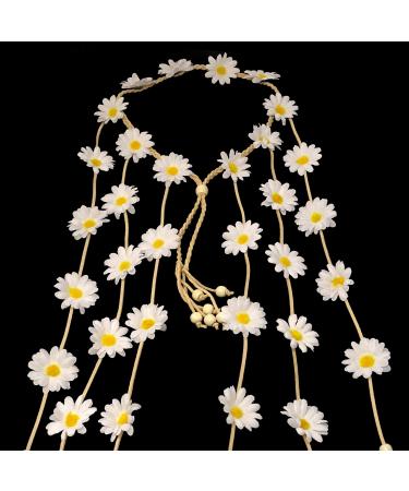 HONBAY Adjustable Bohemia Flower Headband Sunflower Hair Wreath Festival Hair Band