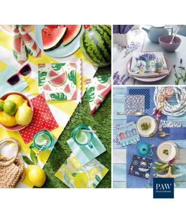 PAW 3-Layer Colorful Napkins (33x33 cm) - 20 Pieces for Weddings Communions & Celebrations | Elegant Damask Design - Buy Online on GoSupps.com