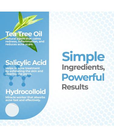 Acne Patches (120 Pack) with Salicylic Acid & Tea Tree Oil - Hydrocolloid Pimple Stickers for Face - Blemish Spot Treatment - 3 Sizes - Buy Online on GoSupps.com