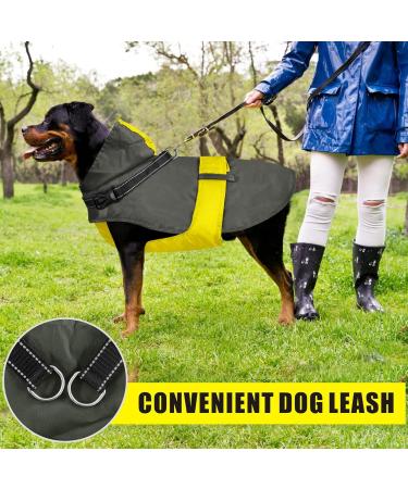 Mosucoirl Waterproof Dog Coat with Hood & Reflective Features | Windproof Rain Jacket for Small & Medium Dogs - XL Green - Buy Online on GoSupps.com