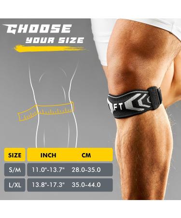 FREETOO Patella Tendon Knee Strap - Shock-Absorbing Knee Brace for Men & Women - Knee Pain Relief Support for Sports - Black L/XL - Buy Online on GoSupps.com