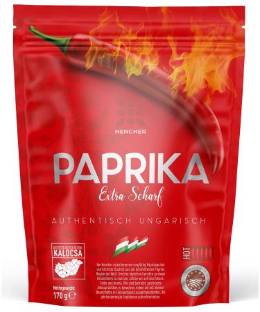 Paprika extra hot ground Hungarian (170g) Original delicatessen paprika powder from Kalocsa Hungary Extra hot 170g