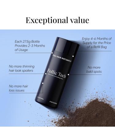 Hair Fibers for Thinning Hair - Instant Volume for Men & Women | 27.5g Dark Brown - 6 Shades Available - Buy Online on GoSupps.com
