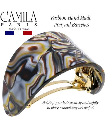 Camila Paris CP2982 French Handmade Hair Barrette Ponytail Holder - Strong Hold Grip Hair Clip for Women, Made in France Onyx - Buy Online on GoSupps.com