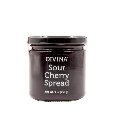 Divina Sour Cherry Spread Jam, 9 Ounce