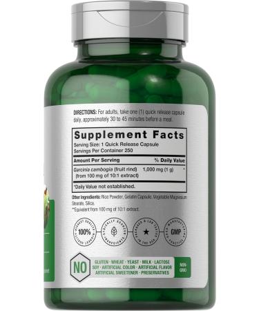 Buy Horbaach Garcinia Cambogia Extract 1000mg - 250 Non-GMO Gluten Free Capsules | Herbal Supplement for Weight Loss - Buy Online on GoSupps.com