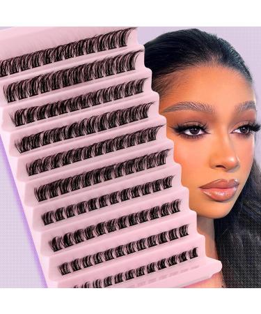 Riya Lash Clusters 120Pcs DIY Eyelash Extenisons Natural Look Wispy Clusters Lashes 8-16MM D Curl Individual Lashes DIY at Home Wispy Fluffy Lash Extensions Reusable Individuals DIY at Home (01) RY-01