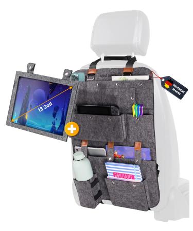 K k Design Back Seat Organizer Hulda from Filz Auto Restlag Protection with a huge tablet compartment for children protection for the car seat organizer with innovative and functioning design - Buy Online on GoSupps.com