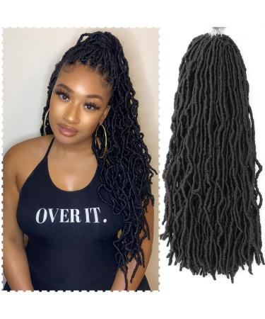 6 packs 24 inches faux Locs Crochet braids hair pre looped soft dreadlocks braid hair goddess faux locs 21 strands/pack soft locs crochet hair 24 inch 4#
