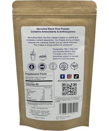 Buy Organic Sprouted Black Rice Powder - 10.6 Oz | International Shipping Available - Buy Online on GoSupps.com