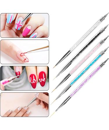 HOMEREVEL 5Pcs Nail Art Brush Set for Stunning Designs and Fine Detailing - Ideal for Salons and DIY Nail Art - Buy Online on GoSupps.com