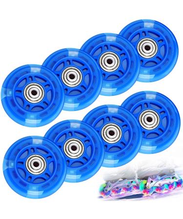 TOBWOLF Light Up Inline Skate Wheels, LED Roller Skate Wheels, LED Flash Flashing Replacement Wheel with ABEC-7 Bearings for Teens 70mm 82A