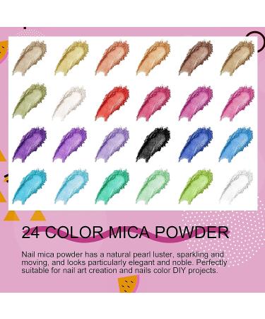 Saviland 24 Colors Nail Mica Powder - 10g Pigment Nail Powder for Gel Polish, Shimmer Acrylic & Poly Nails - DIY Color Nail Art - Buy Online on GoSupps.com