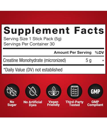 Force Factor Creatine Monohydrate 5g Micronized Creatine Powder for Muscle Strength Performance Recovery and Cognitive Support On The Go Single Serve Travel Packs Unflavored 30 Packets - Buy Online on GoSupps.com