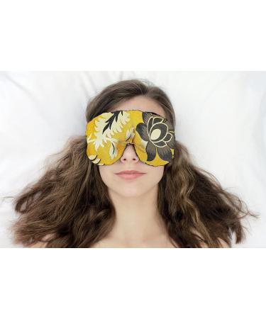 Handmade Opulence Yoga Eye Mask Pillow | Weighted Flaxseed Lavender Aromatherapy Adjustable Satin & Velvet | Perfect for Meditation & Sleep | Golden Botanic - Buy Online on GoSupps.com