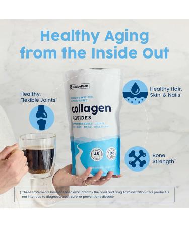 NativePath Collagen Peptides Protein - Hydrolyzed Type 1 & 3 Collagen Powder for Skin Hair Nails - 15.9 oz (45 Servings) 15.9 Ounce (Pack of 1) - Buy Online on GoSupps.com