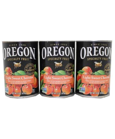 Oregon Light Sweet Cherries 15 Ounce Can Pack of 3