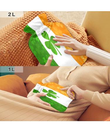 ZZXXB Ireland Flag Hot Water Bottle - 1L PVC Fleece Heat Bag for Neck & Shoulder Pain Relief Cold & Heat Therapy - Buy Online on GoSupps.com