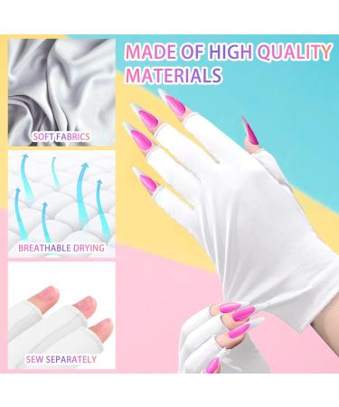 UPF50+ UV Gloves for Gel Nail Lamp - Manicure Protection for Nails & Skin - White (1 Pair) - Buy Online on GoSupps.com