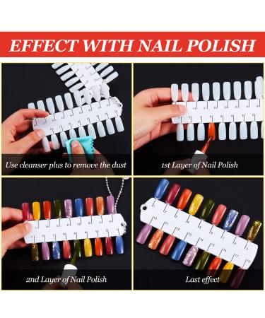 6 Sets Double Layer Nail Color Display Card with 216 Tips - Nail Design Practice Palette Board with Chain - Buy Online on GoSupps.com