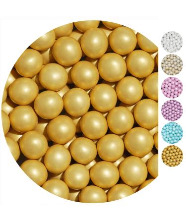 EinsSein 0.35 kg Crispy Chocolate Dragees Wedding Large Gold Pearl – Approx. 1.8 cm Beads – Christening Communion Almonds Feast and Receive Party Celebrations