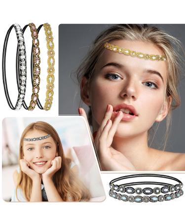 Jutom Rhinestone Beaded Headbands - Set of 6 | Elastic Crystal Stretch Hairbands for Women & Girls - Buy Online on GoSupps.com