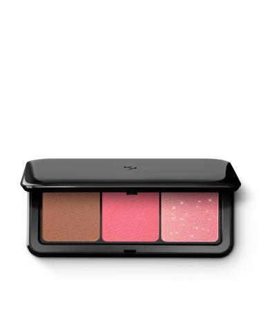Kiko Milano Multi Finish Trio Blush & Bronzer Palette 03 |Facial palette with 1 bronzer and 2 blush with matt and metallic finish